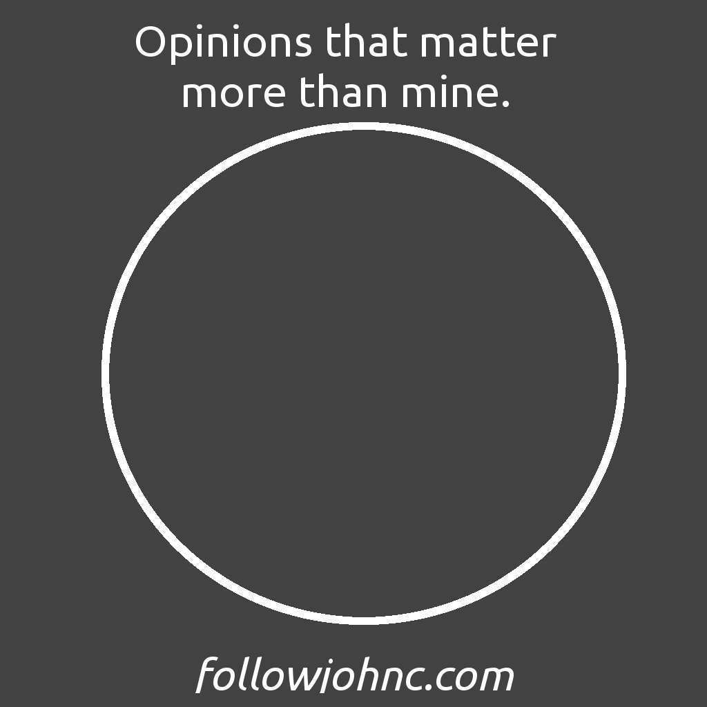 Image showing "Opinions that matter more than mine". This is an empty circle representing no opinions matter more than mine.